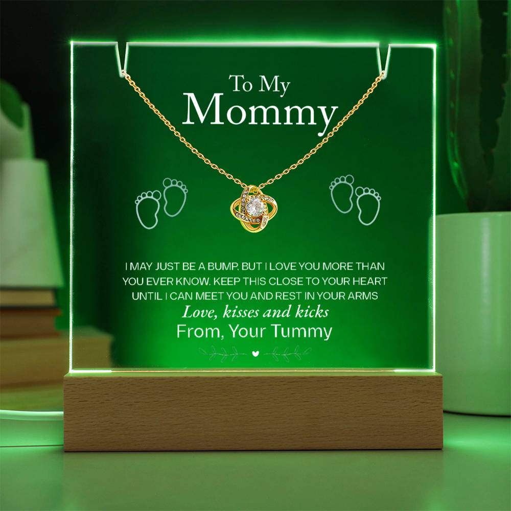 Expecting Mom Jewelry Gift - Waiting To Rest In Your Arms - Knot of Love Necklace