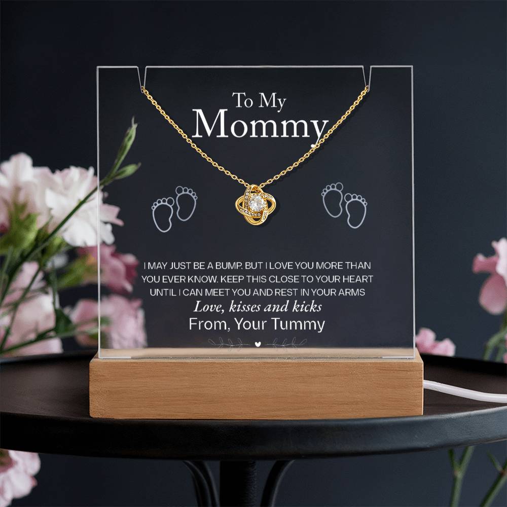 Expecting Mom Jewelry Gift - Waiting To Rest In Your Arms - Knot of Love Necklace