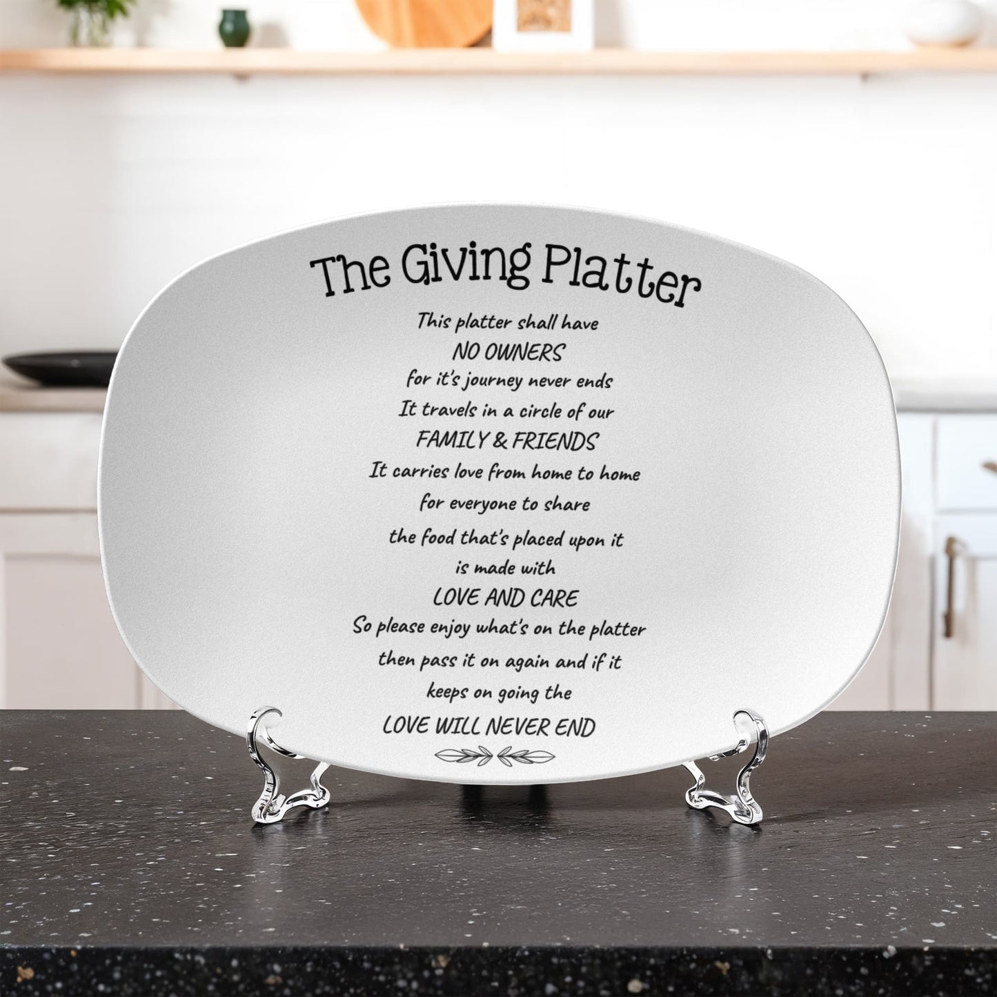 The Giving Platter Christmas Gift - For Your Wife, Mother, Grandmother, Friends, House Warming - Free Shipping Included