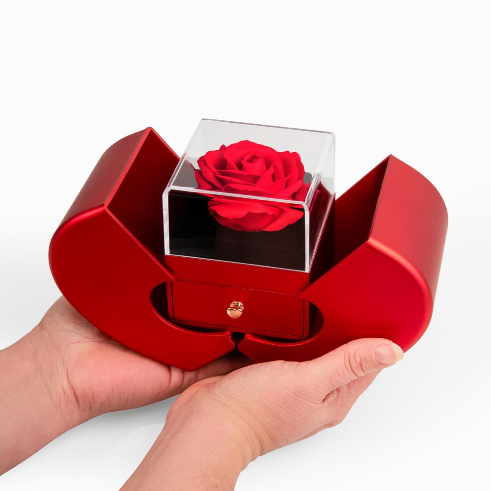 Wife Gift - To My Queen - Eternal Love Knot Necklace with Red Heart Rose Gift Box - Free Shipping Included