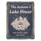Personalized Woven Blanket for Lake House Owner - Family Name Lake House with Lake Name
