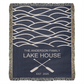 Personalized Woven Blanket for Lake House Owner - Family Name Lake House - Established - Waves and Paddles