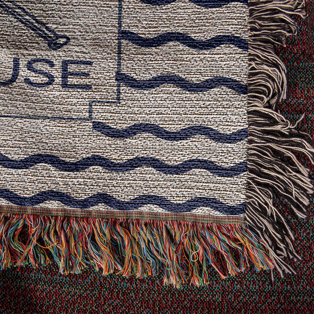 Personalized Woven Blanket for Lake House Owner - Family Name Lake House