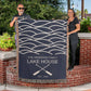 Personalized Woven Blanket for Lake House Owner - Family Name Lake House - Established - Waves and Paddles