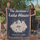 Personalized Woven Blanket for Lake House Owner - Family Name Lake House with Lake Name