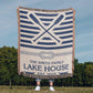 Personalized Woven Blanket for Lake House Owner - Family Name Lake House - Knot - Paddles - Canoes