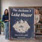 Personalized Woven Blanket for Lake House Owner - Family Name Lake House with Lake Name