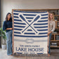 Personalized Woven Blanket for Lake House Owner - Family Name Lake House - Knot - Paddles - Canoes