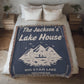 Personalized Woven Blanket for Lake House Owner - Family Name Lake House with Lake Name