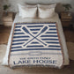 Personalized Woven Blanket for Lake House Owner - Family Name Lake House - Knot - Paddles - Canoes