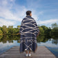 Personalized Woven Blanket for Lake House Owner - Family Name Lake House - Established - Waves and Paddles
