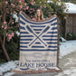 Personalized Woven Blanket for Lake House Owner - Family Name Lake House - Knot - Paddles - Canoes