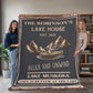 Personalized Woven Blanket for Lake House Owner - Family Name Lake House - Relax and Unwind