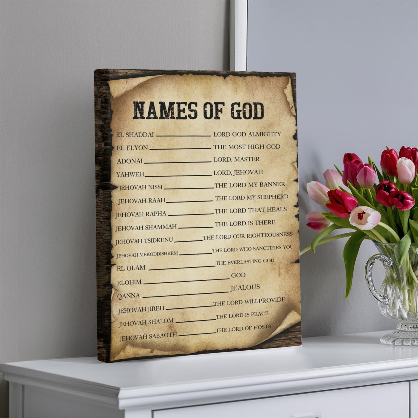 Names of God Wall Canvas - Free Shipping Included