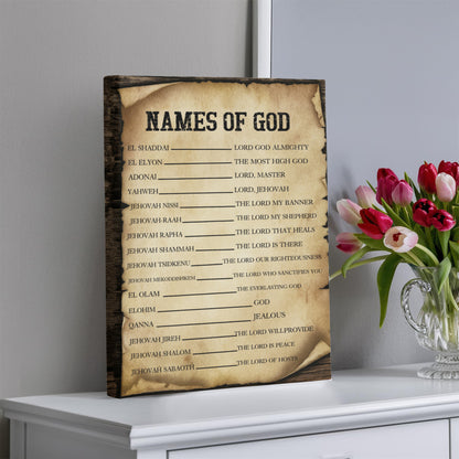 Names of God Wall Canvas - Free Shipping Included