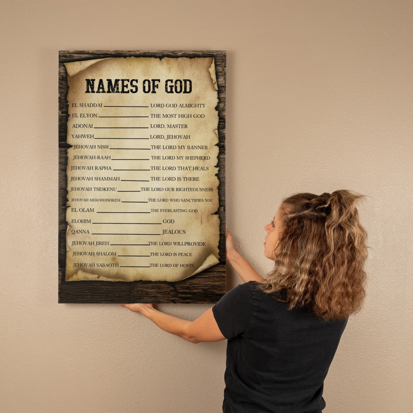 Names of God Wall Canvas - Free Shipping Included