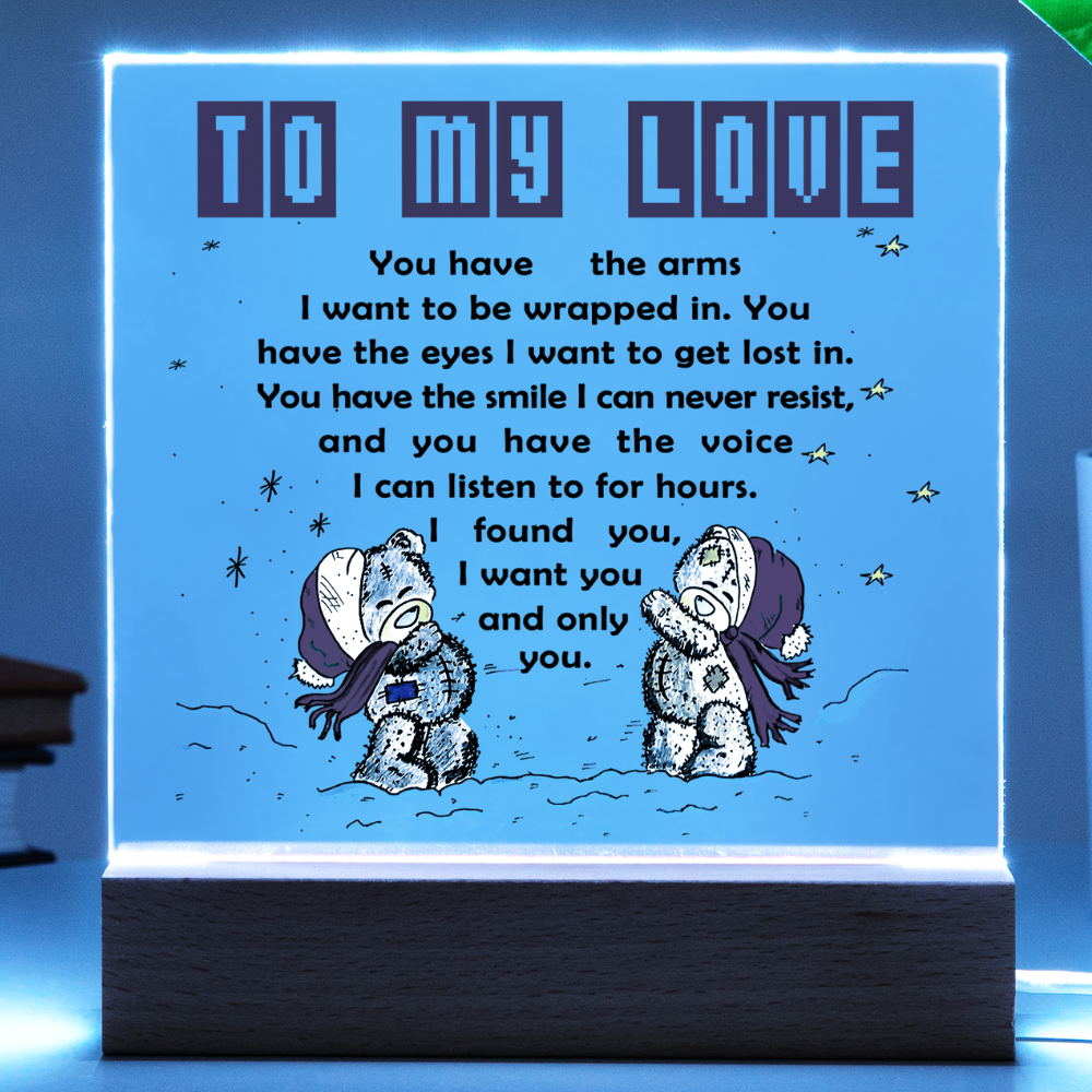 Soulmate Gift - Acrylic Square Plaque with Available LED Night Light -  I Found You