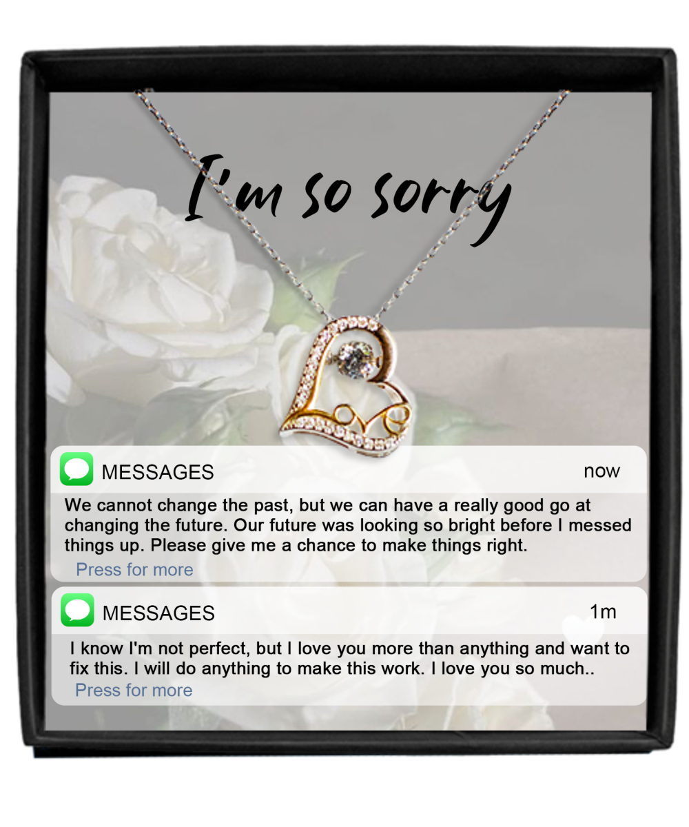 I'm Sorry Gift - Heart Necklace - I'm Not Perfect