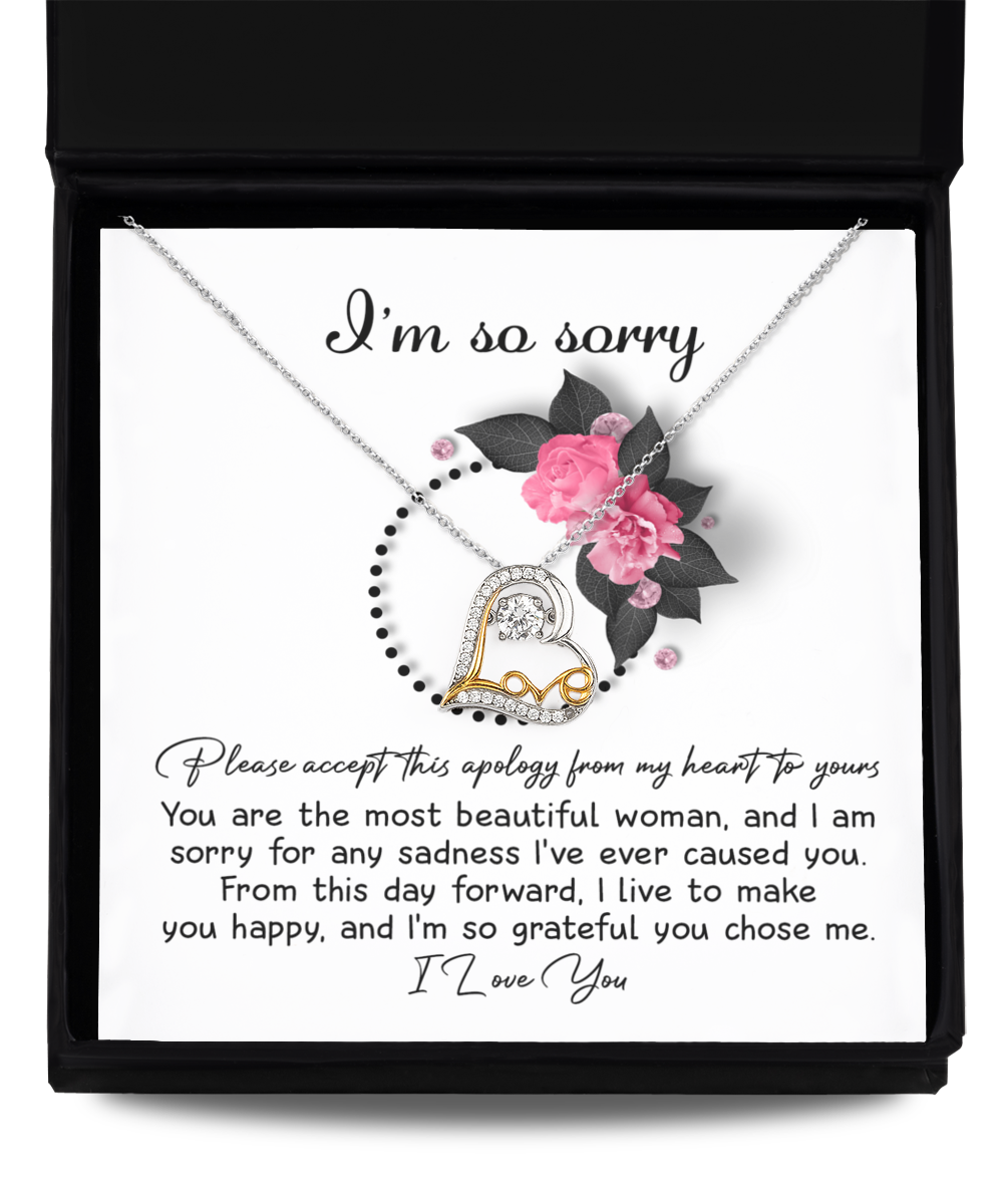 I'm Sorry Gift - Love Heart Necklace - Make You Happy