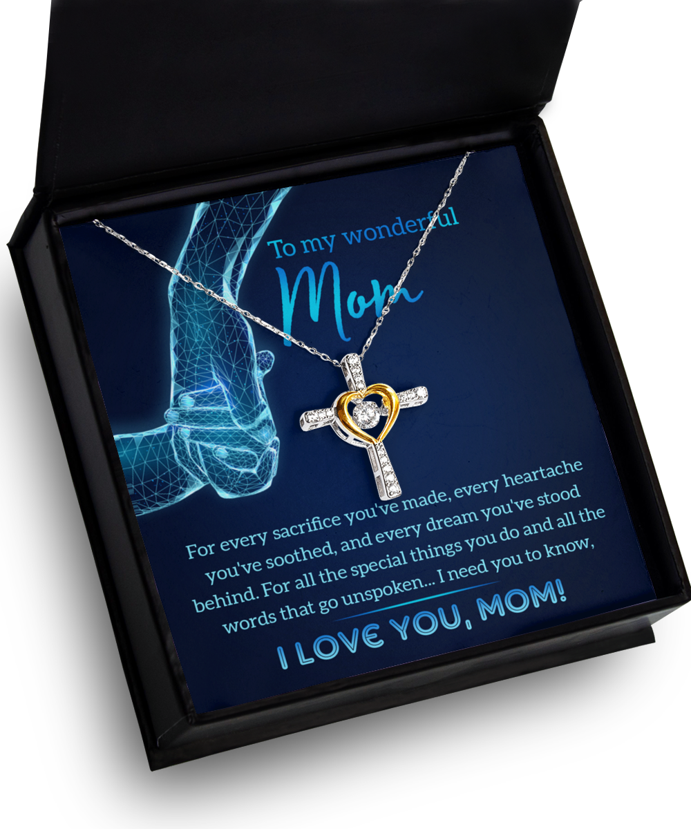 Mom Jewelry Gift - Cross Dancing Necklace - Stood Behind