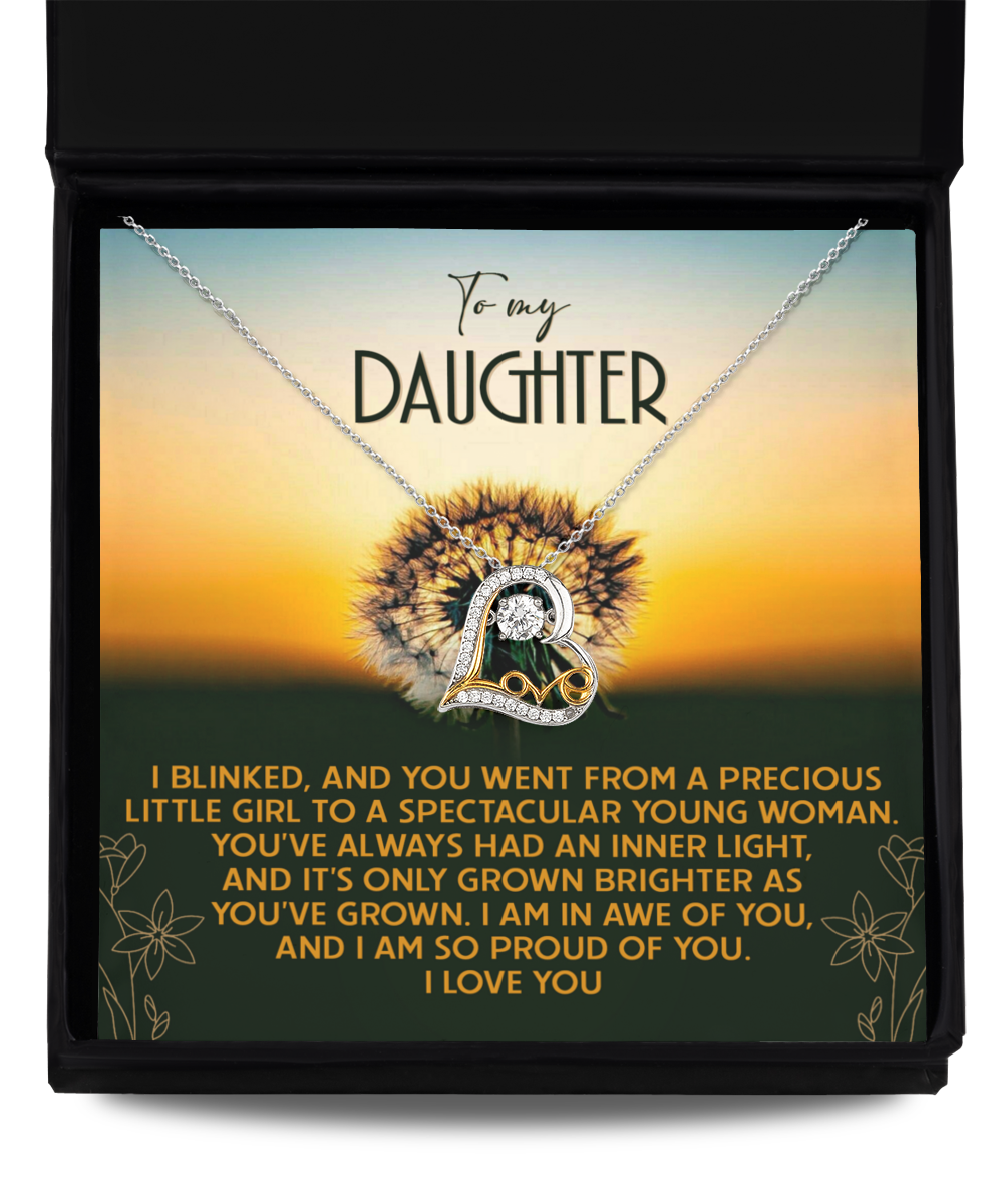 To My Daughter - You've Grown Brighter - Scripted Love Necklace