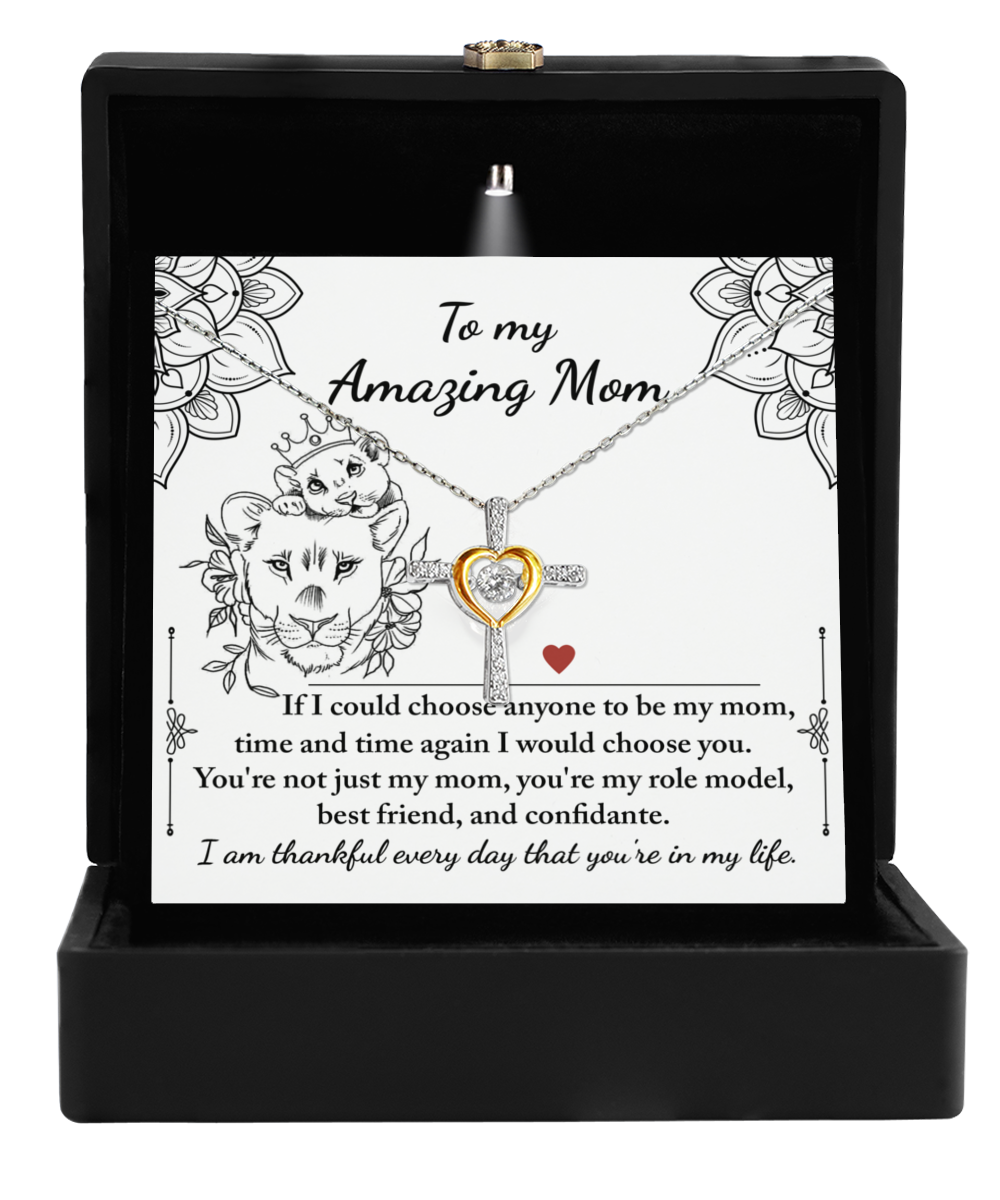 Mom Gift - Cross Dancing Necklace - Being My Mom