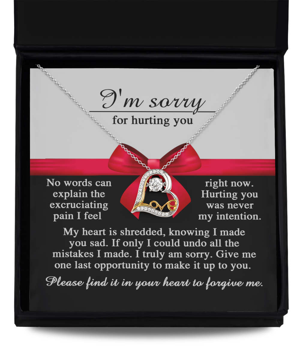 I'm Sorry Gift - Love Heart Necklace -Made You Sad