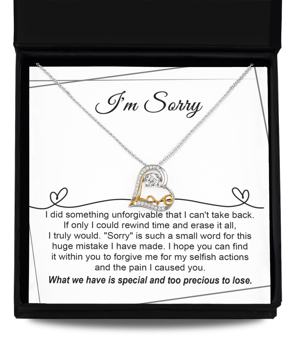 I'm Sorry Gift - Heart Necklace - Breaking My Heart