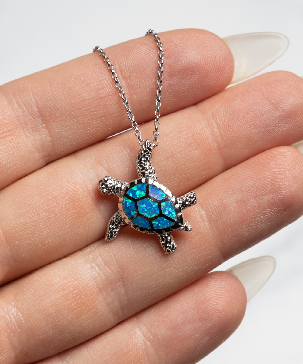 To My Daughter - Opal Turtle Necklace Gift - As You Are