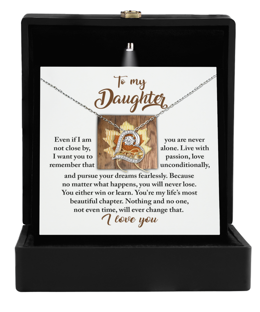 To My Daughter - Live With Passion Love Unconditionally - Scripted Love Necklace