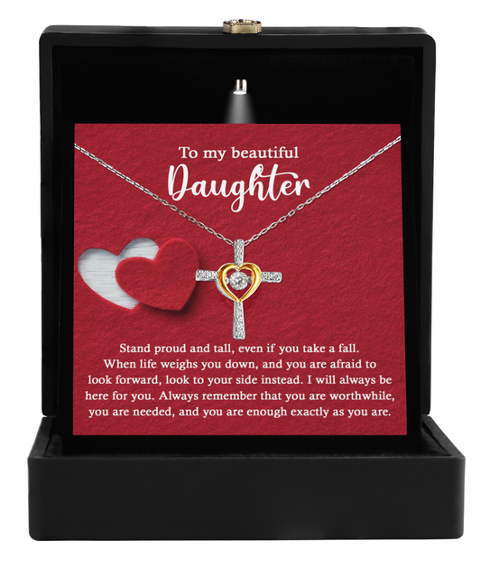 To My Daughter - Cross Dancing Necklace Gift - As You Are 2