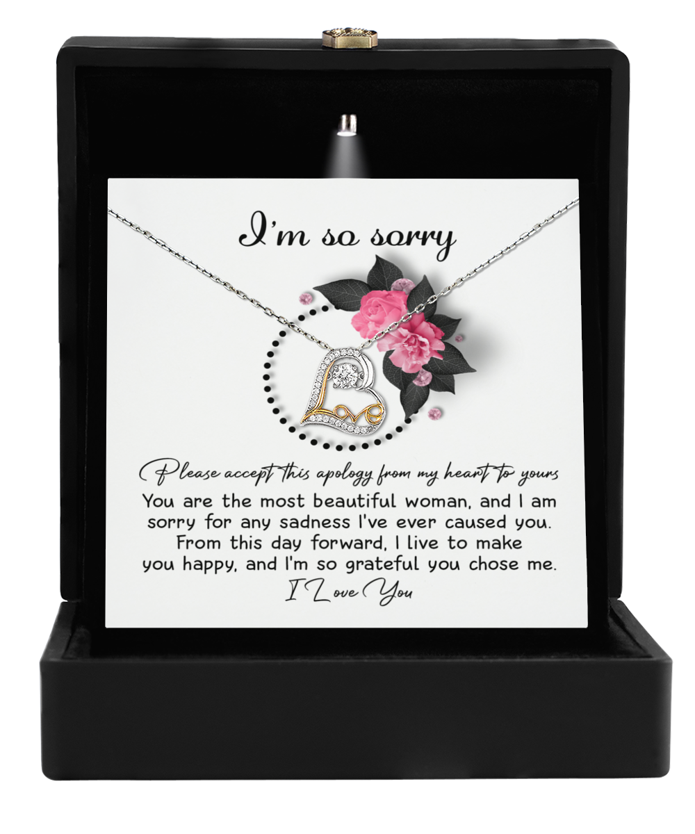 I'm Sorry Gift - Love Heart Necklace - Make You Happy