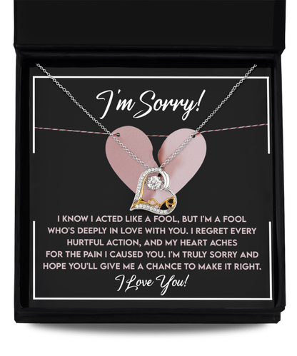 I'm Sorry Gift - Love Heart Necklace - Deeply In Love