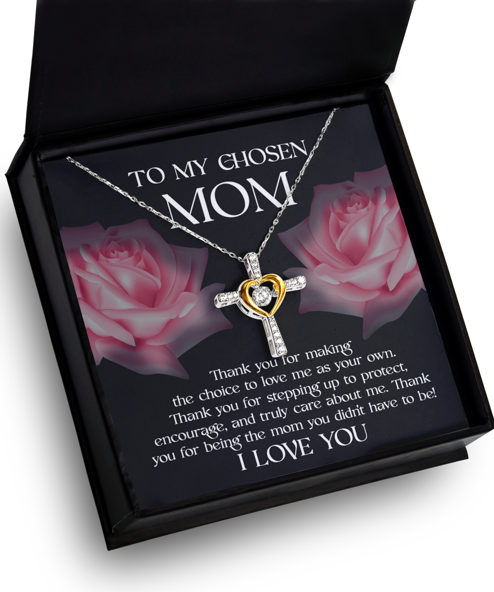 Bonus Mom Necklace Gift - Cross Dancing Necklace - My Chosen Mom