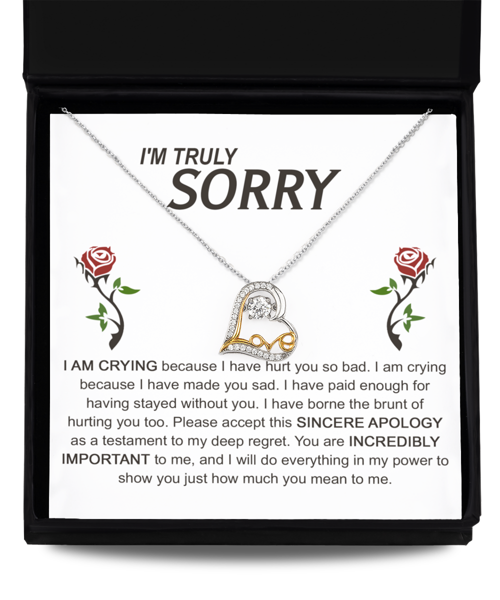 I'm Sorry Gift - Love Heart Necklace - Made You Sad