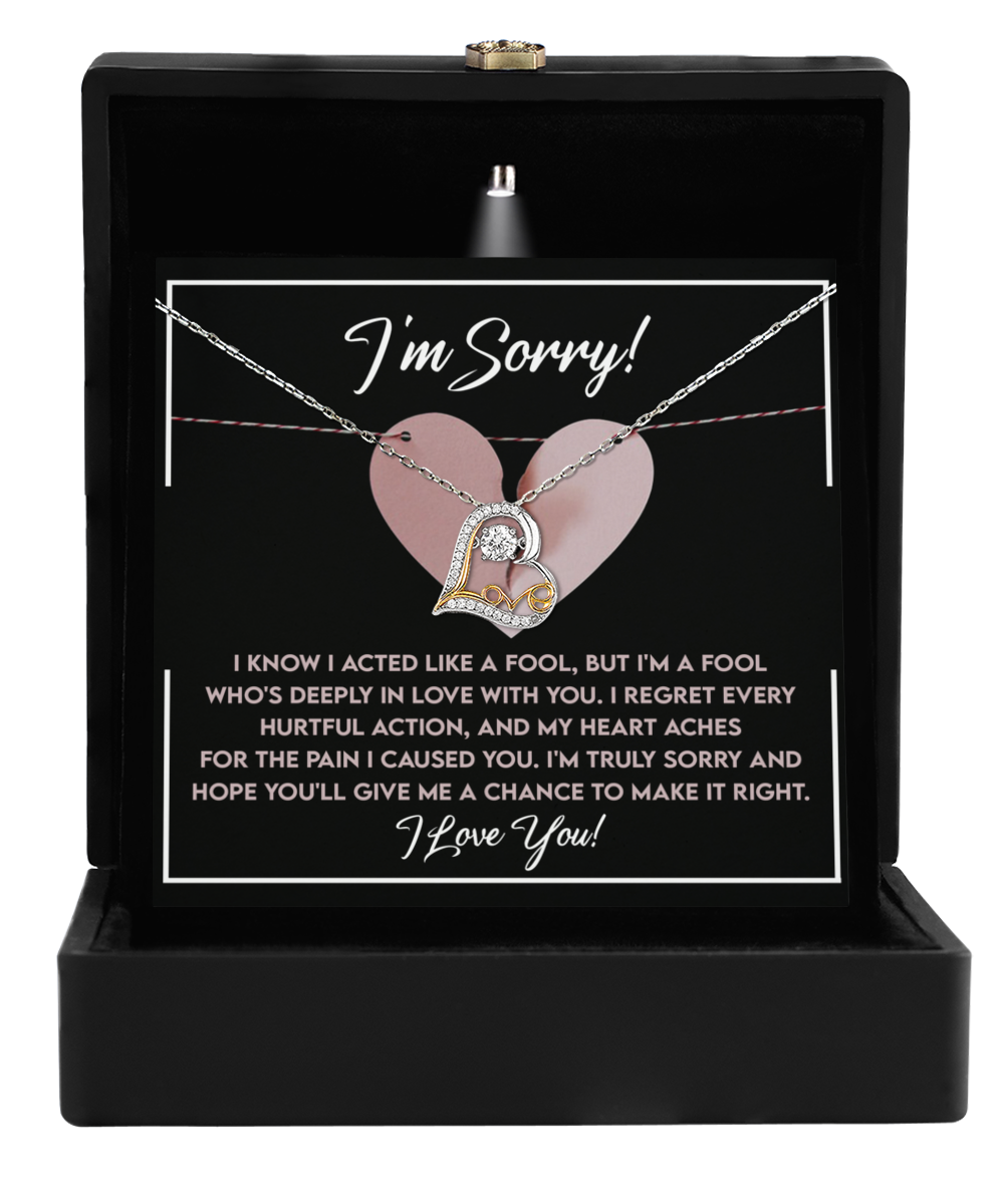 I'm Sorry Gift - Love Heart Necklace - Deeply In Love