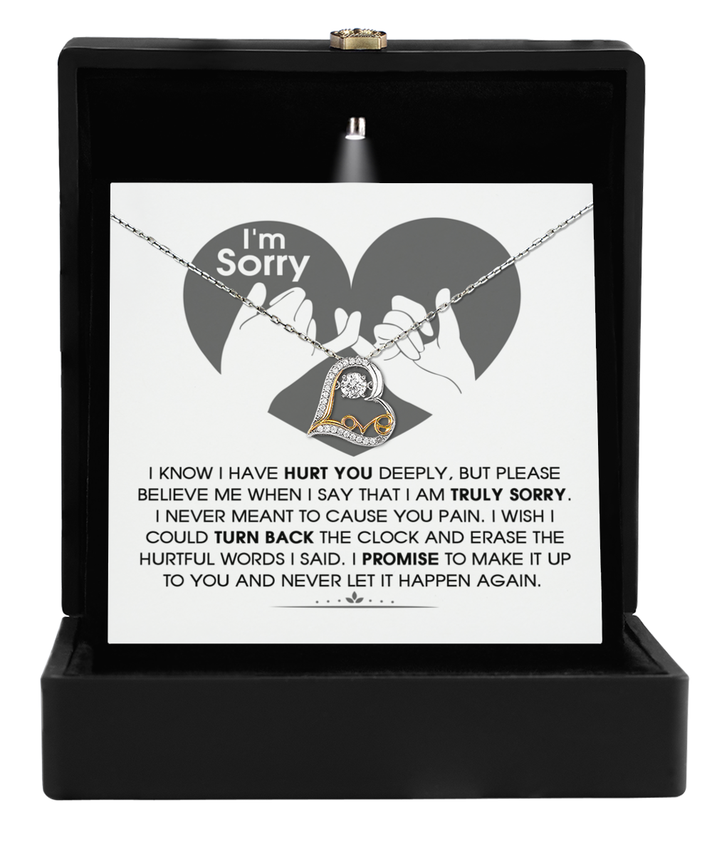 I'm Sorry Gift - Love Heart Necklace - Hurtful Words