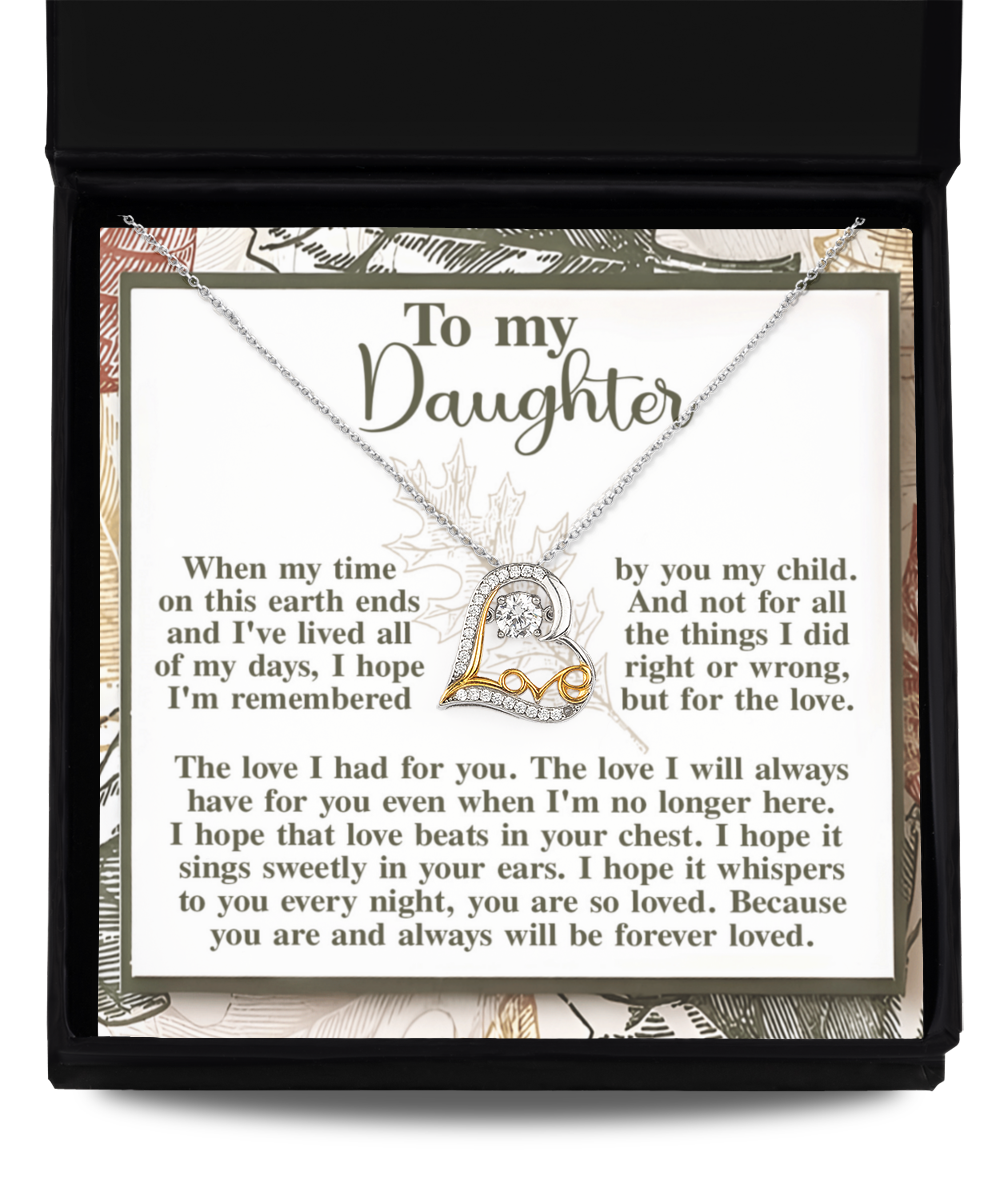 To My Daughter - Whispers Sweetly In Your Ears - Scripted Love Necklace