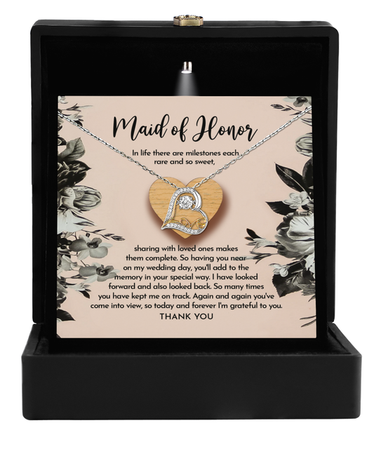 Maid of Honor Gift - Heart Necklace - My Wedding Day