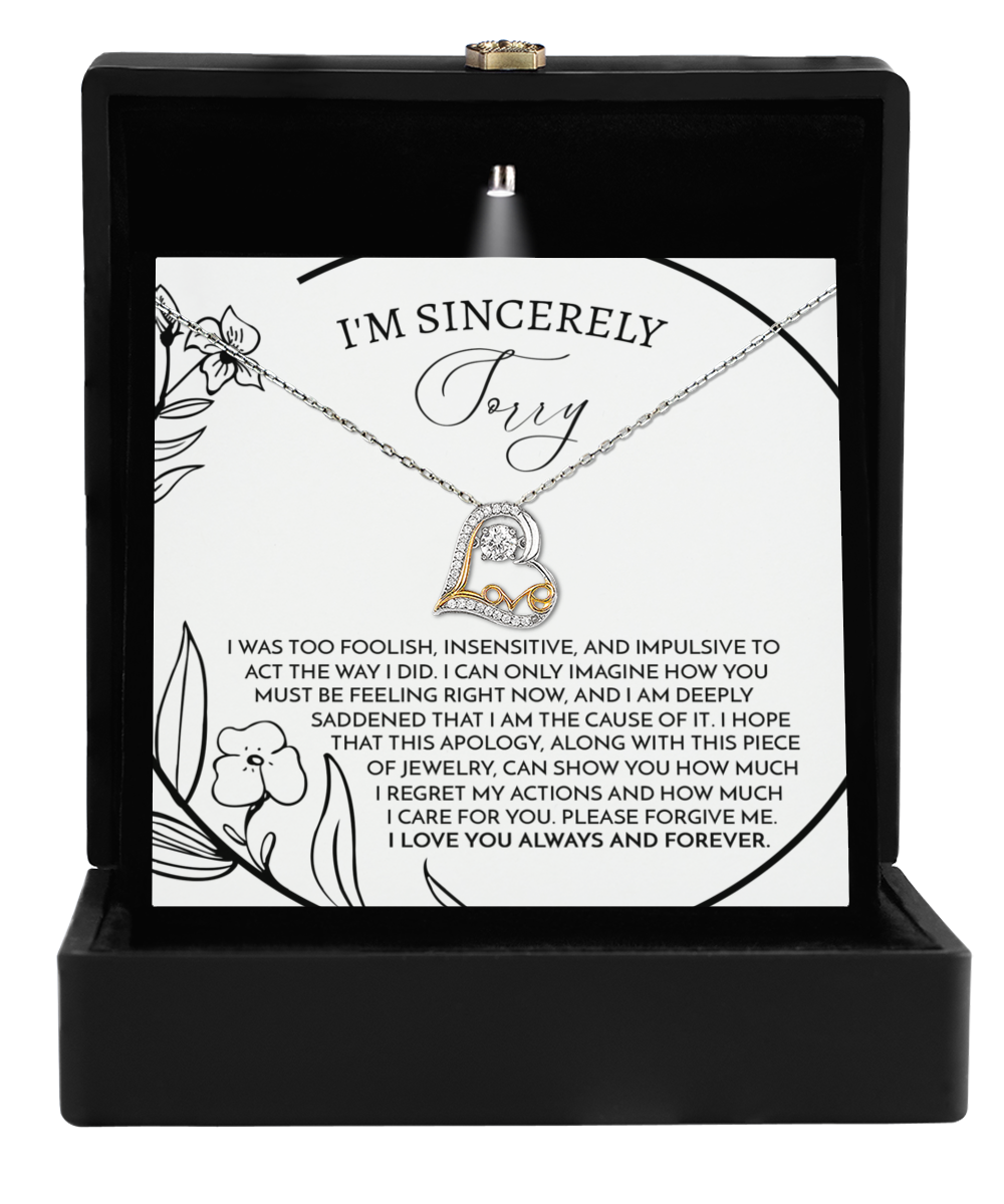 I'm Sorry Gift - Love Heart Necklace - Care For You