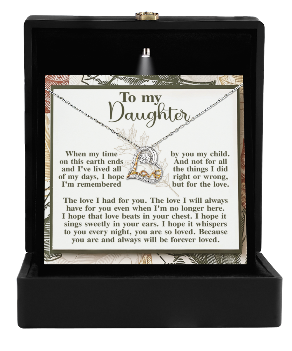 To My Daughter - Whispers Sweetly In Your Ears - Scripted Love Necklace