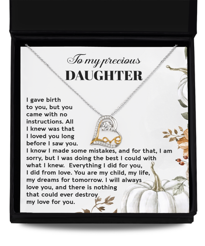 To My Daughter - I Did It From Love - Scripted Love Necklace