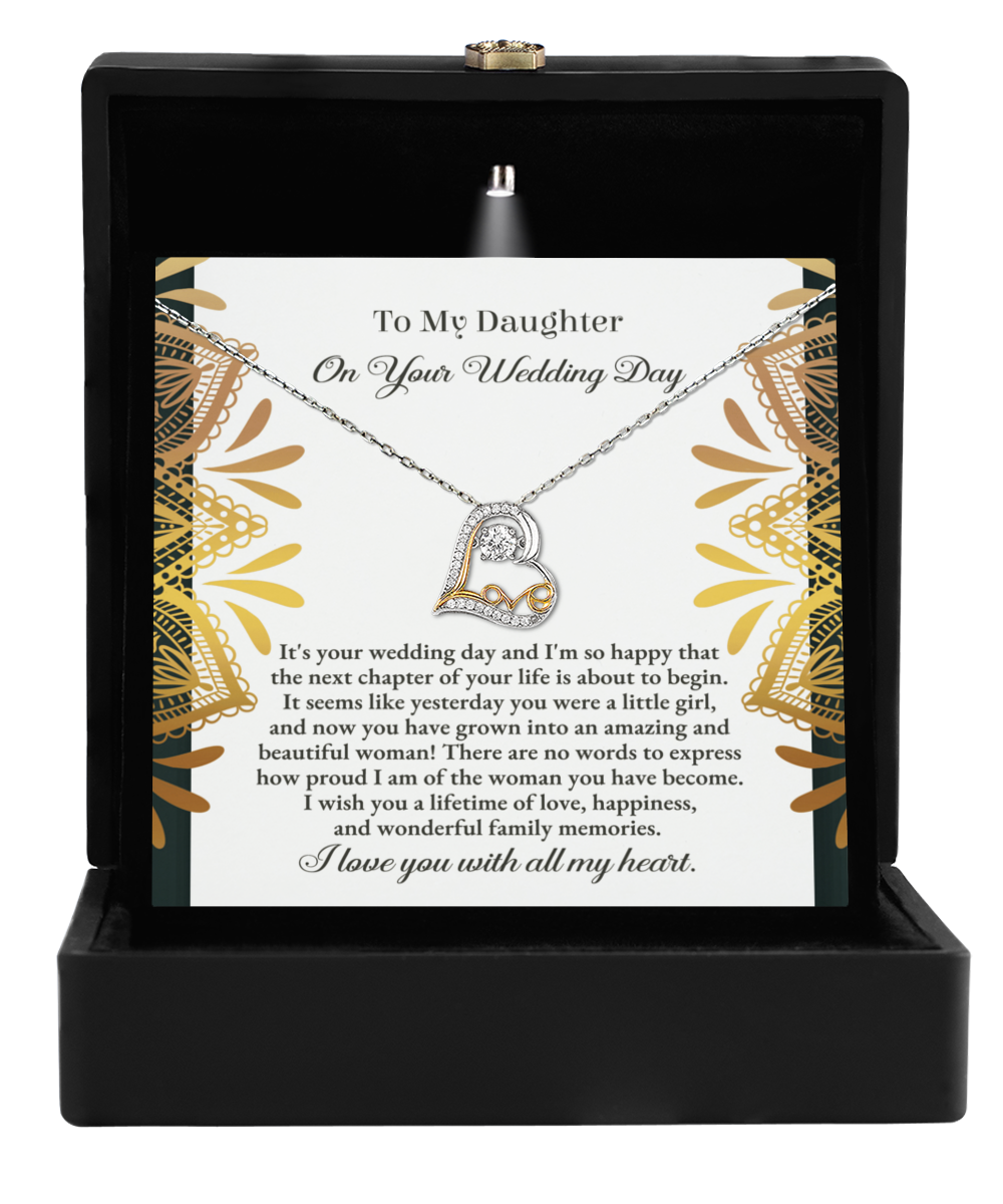 To My Daughter - Heart Necklace - A Little Girl