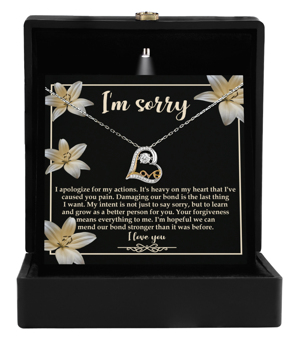 I'm Sorry Gift - Love Heart Necklace - The Last Thing