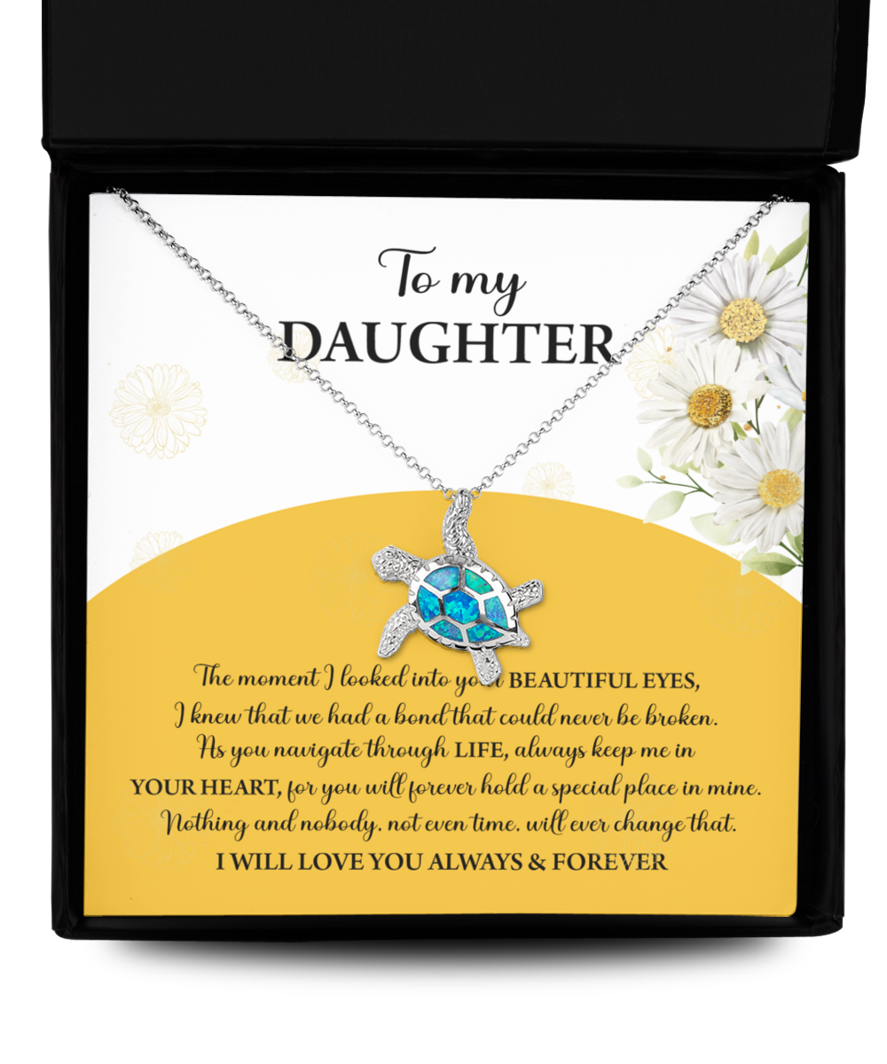 To My Daughter - Opal Turtle Necklace - A Special Place