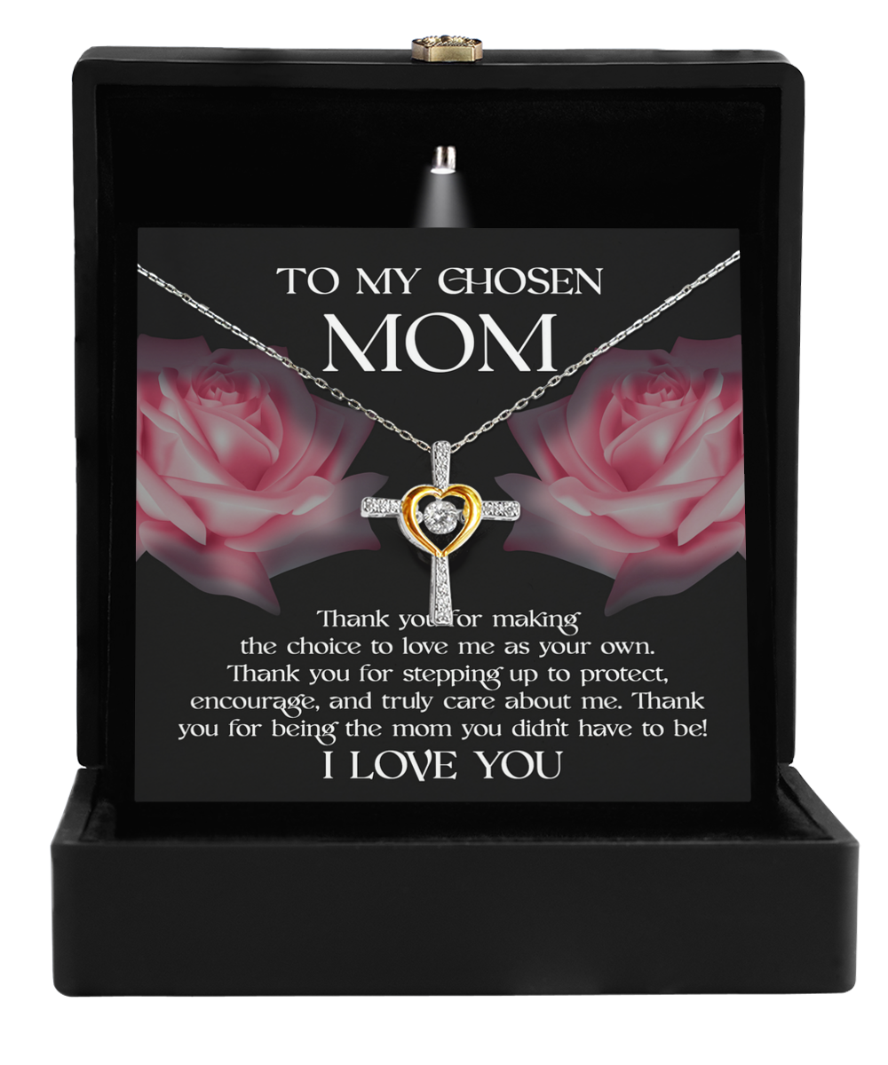 Bonus Mom Necklace Gift - Cross Dancing Necklace - My Chosen Mom