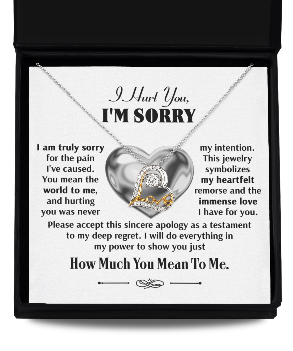 I'm Sorry Gift - Love Heart Necklace - Sincere Apology