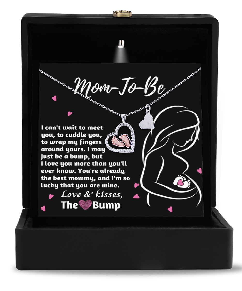 Mom To Be Baby Feet Necklace Gift - The Best Mommy