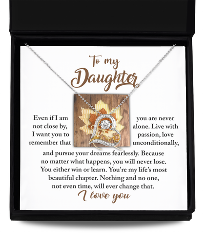 To My Daughter - Live With Passion Love Unconditionally - Scripted Love Necklace