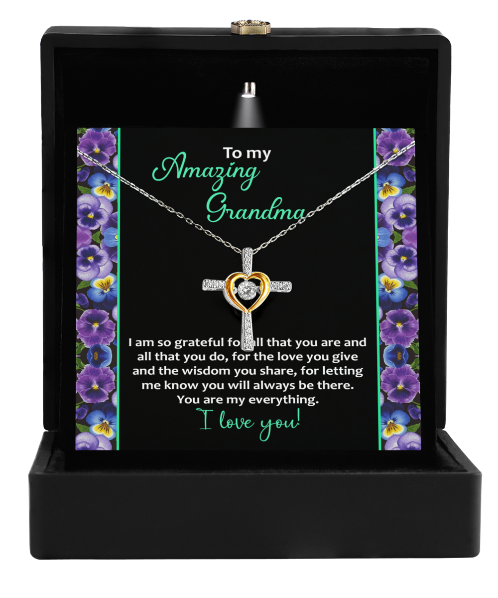 Grandma Necklace Gift - Cross Dancing Necklace - My Everything